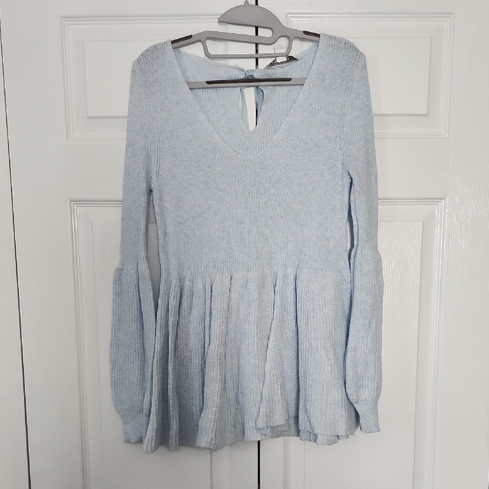 LC Lauren Conrad Sky Blue Knit Top
